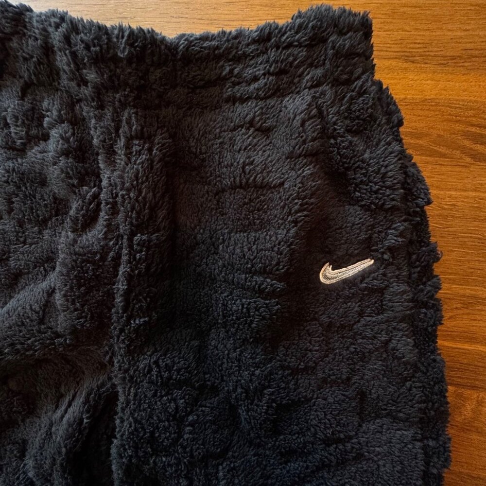 NIKE Cozy Faux Fur Fleece Set Girls 6-7 6X NWT Black Sweat Suit NEW Pants Hoodie - Picture 10 of 16